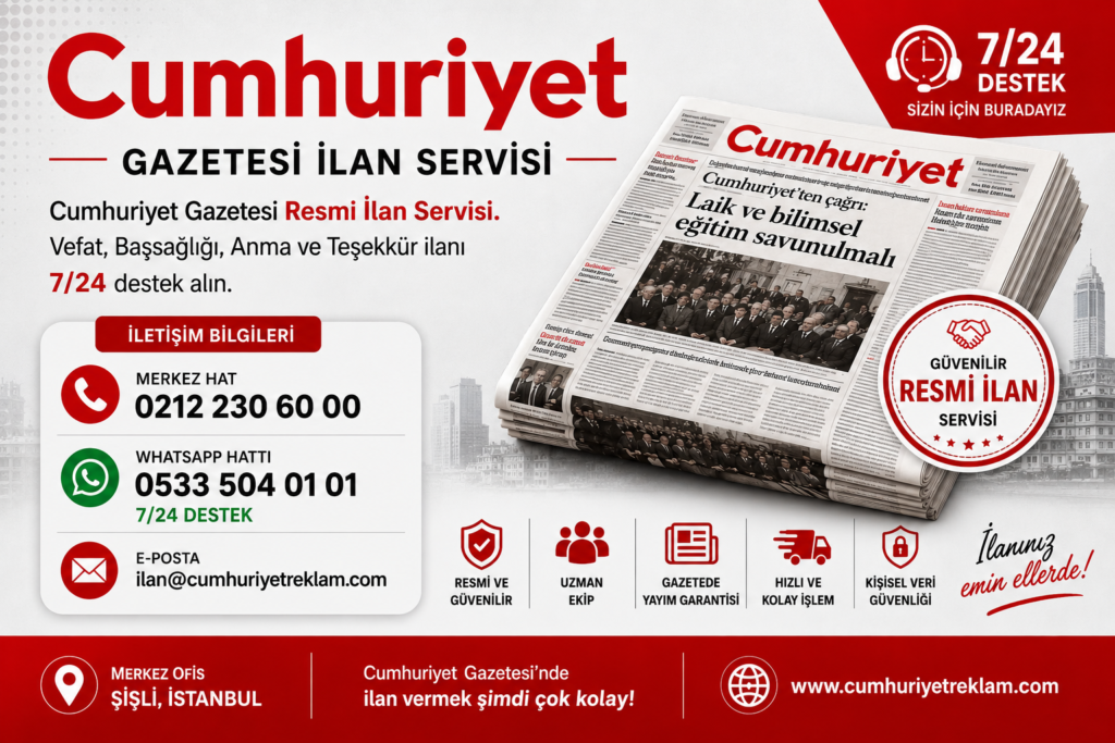 Cumhuriyet Gazetesi Vefat İlanı 