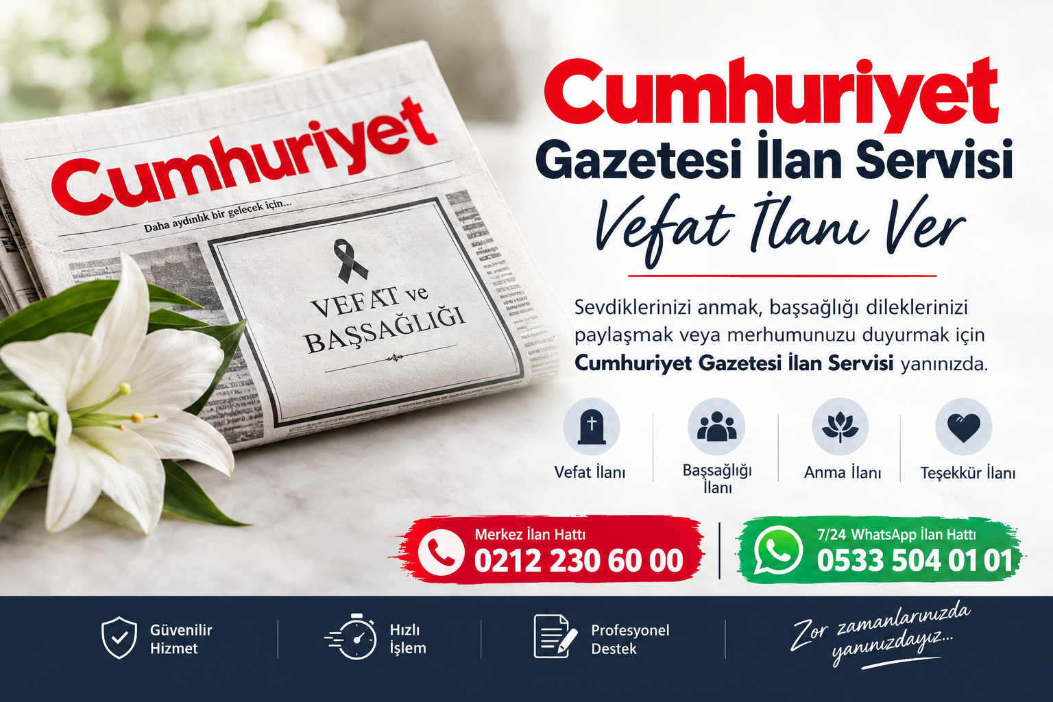 Cumhuriyet Gazetesi İlan Servisi vefat ilanı
